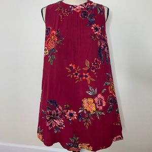 Burgundy floral dress